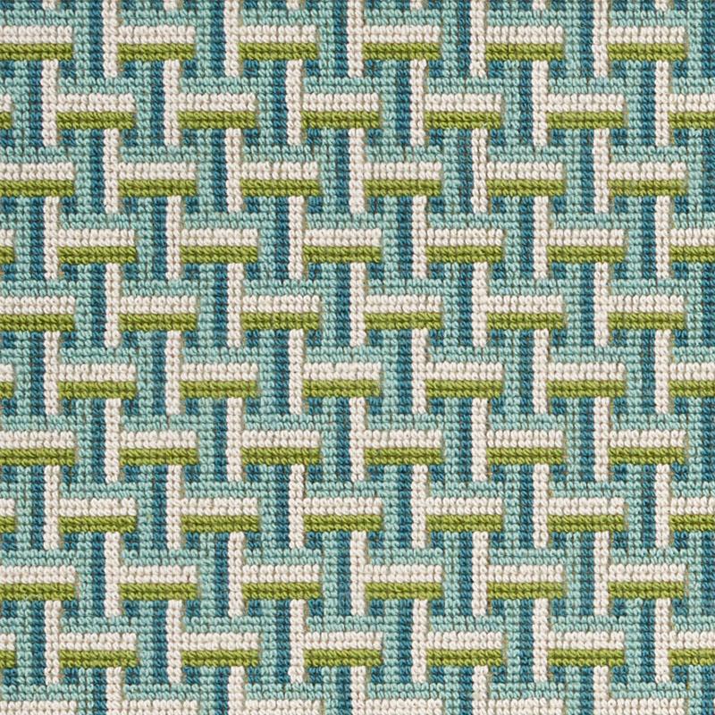 Schumacher Saxon Pingl Peacock Fabric