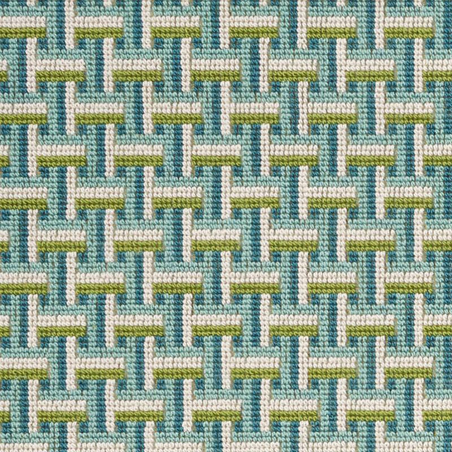 Schumacher Saxon Pingl Peacock Fabric