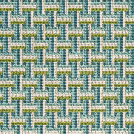 Schumacher Saxon Pingl Peacock Fabric