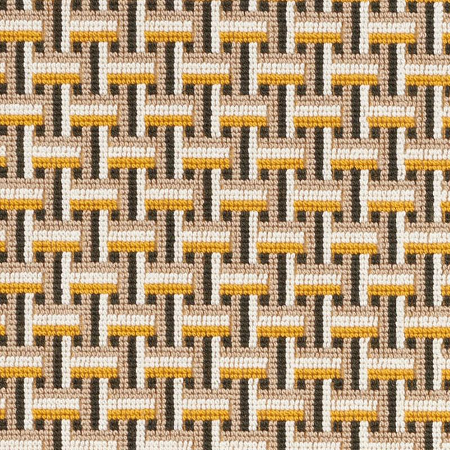 Schumacher Saxon Pingl Ochre Fabric