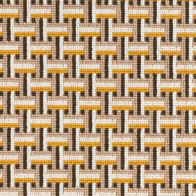Schumacher Saxon Pingl Ochre Fabric