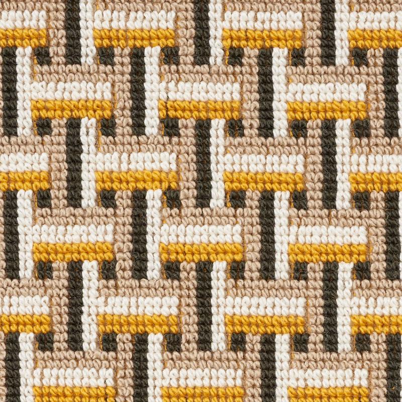 Schumacher Saxon Pingl Ochre Fabric