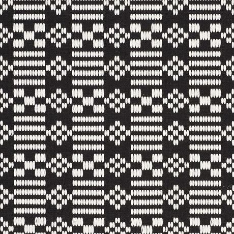 Schumacher Wilson Embroidery Black Fabric