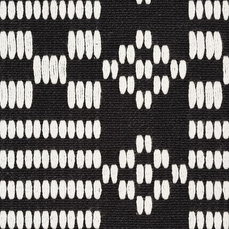 Schumacher Wilson Embroidery Black Fabric
