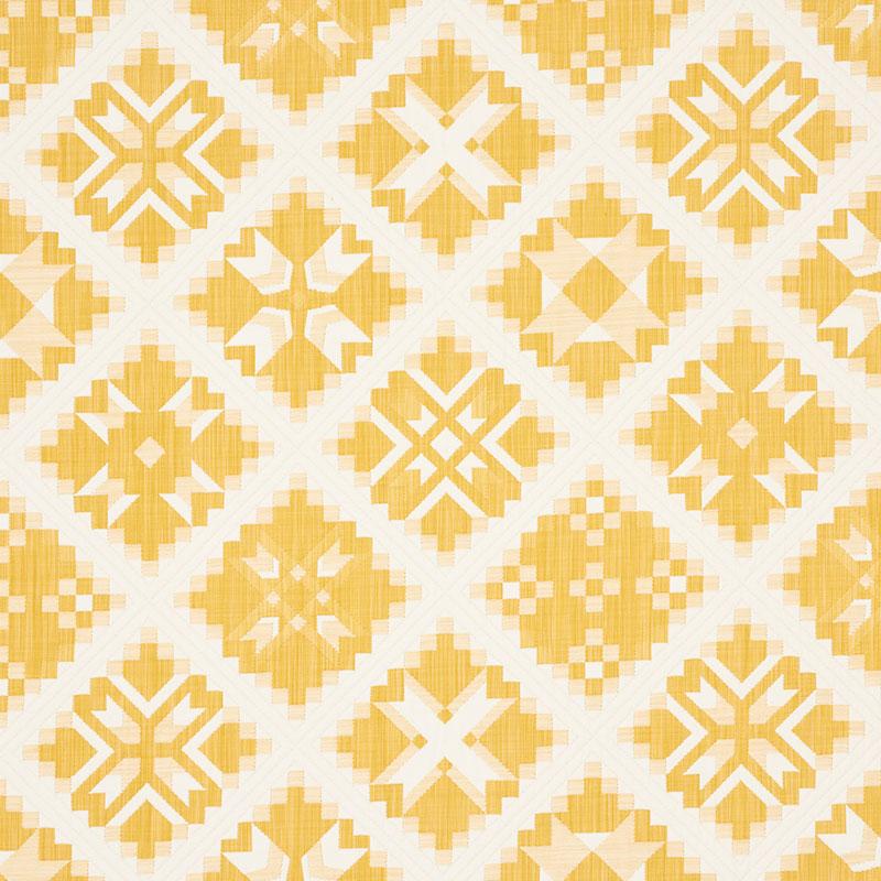 Schumacher Tristan Patchwork Yellow Fabric