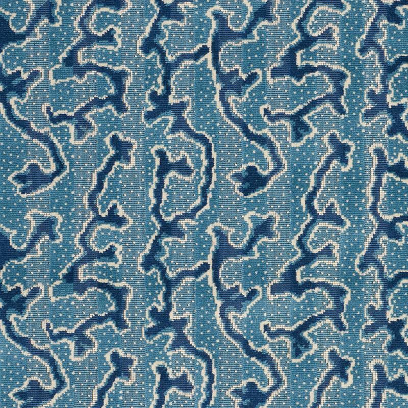 Schumacher Corail Velvet Mediterranean Fabric