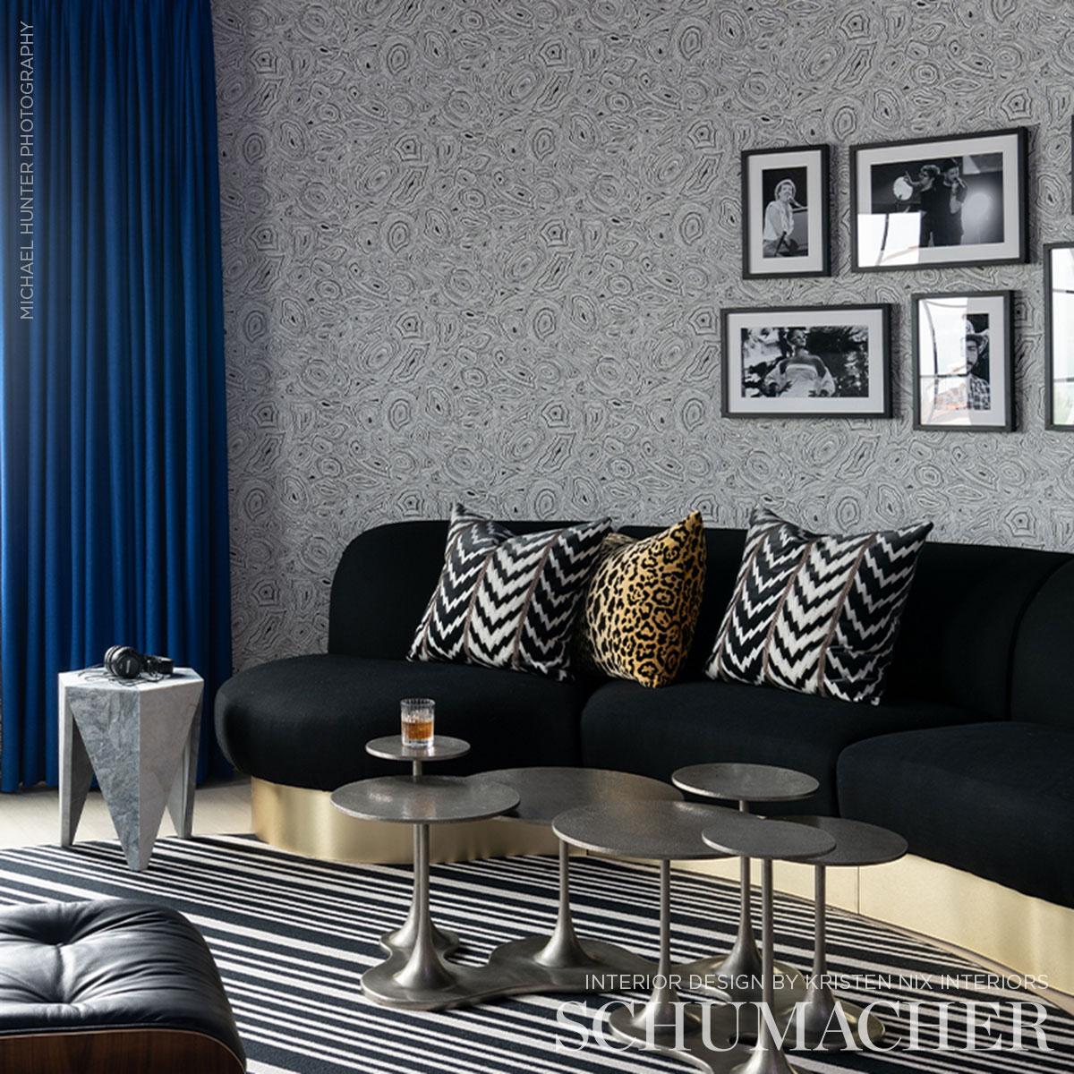 Schumacher Florentine Velvet Black Fabric