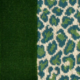 Schumacher Guepard Stripe Velvet Emerald Fabric