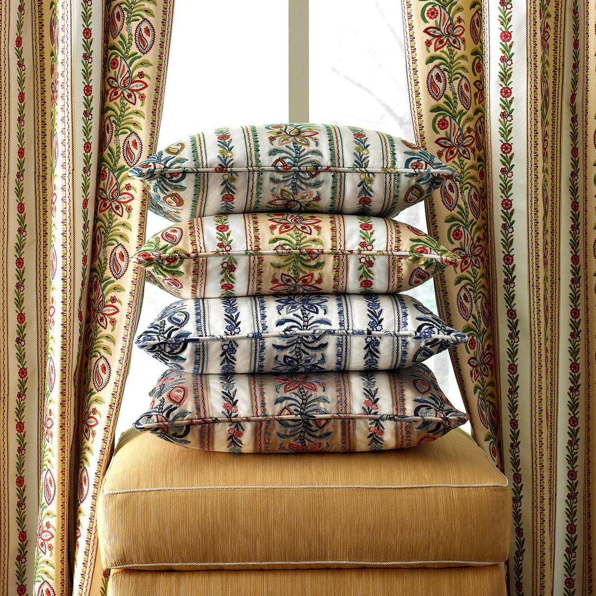 Brunschwig & Fils HENNER EMB SPRING Fabric