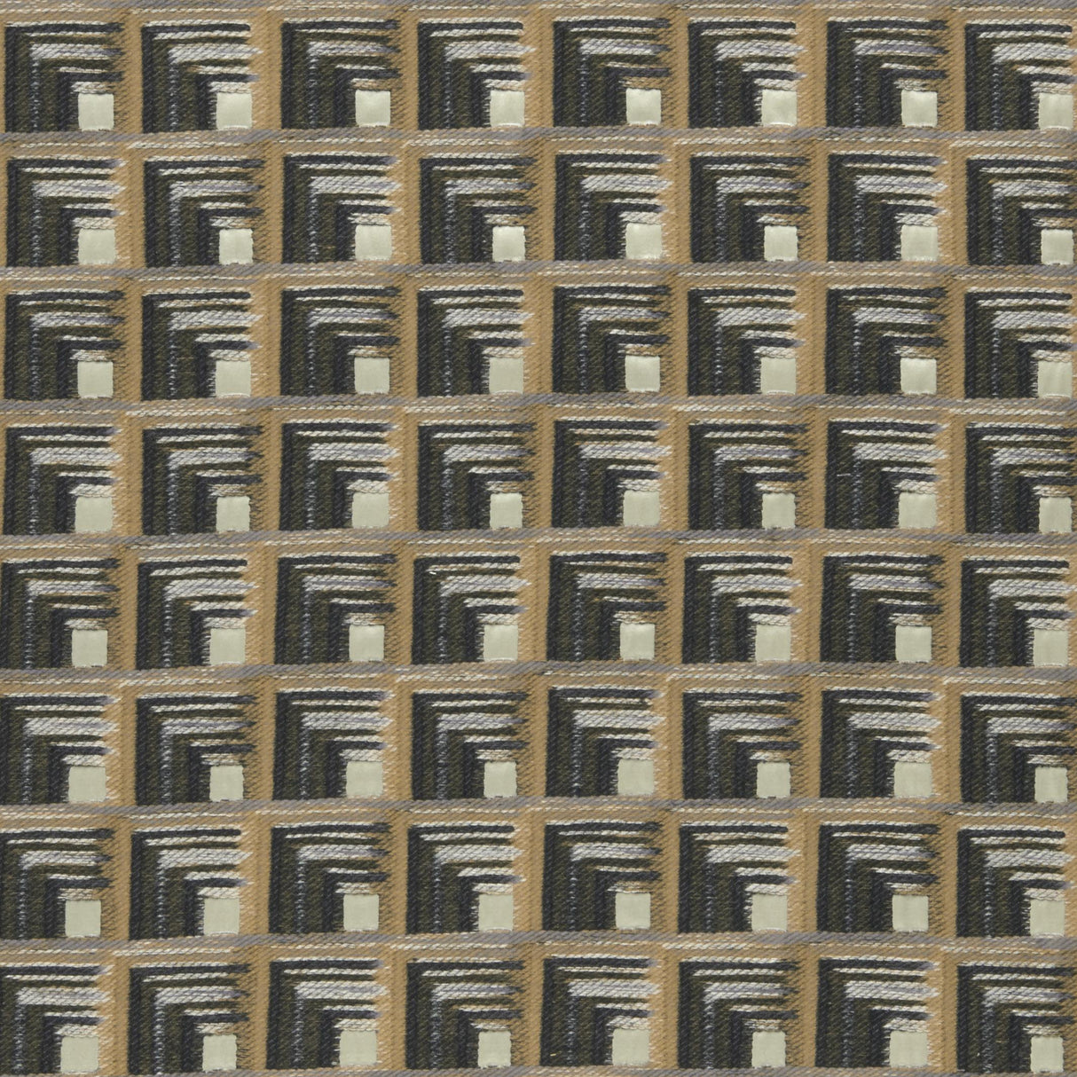 Clarke & Clarke ONI CHARCOAL/CINNAMON Drapery Fabric