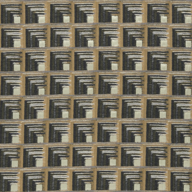Clarke & Clarke ONI CHARCOAL/CINNAMON Drapery Fabric