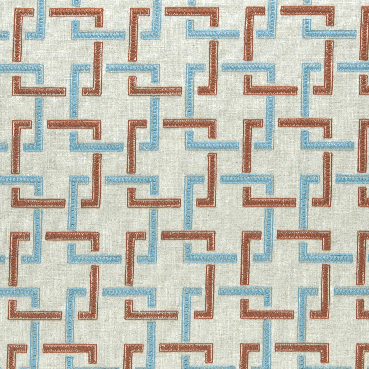 Clarke & Clarke SEKAI CINNABAR/AQUA Drapery Fabric