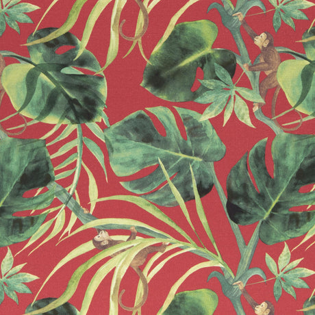 Clarke & Clarke MONKEY BUSINESS ROUGE Fabric