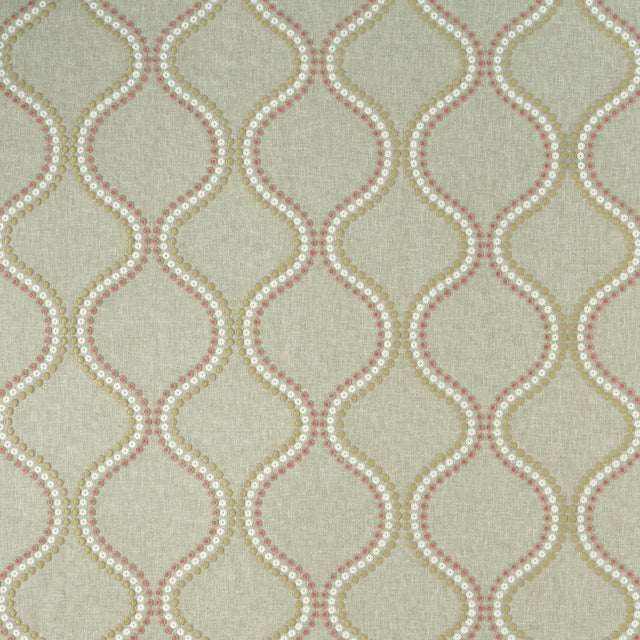 Clarke & Clarke LAYTON PINK/APPLE Drapery Fabric