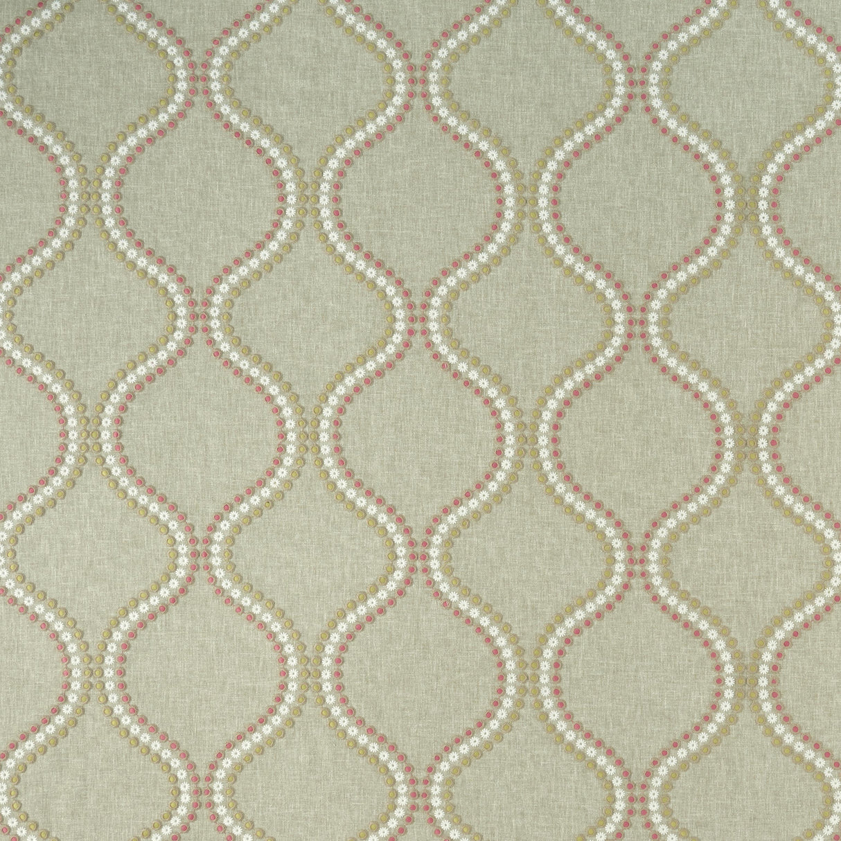 Clarke & Clarke LAYTON PINK/APPLE Drapery Fabric