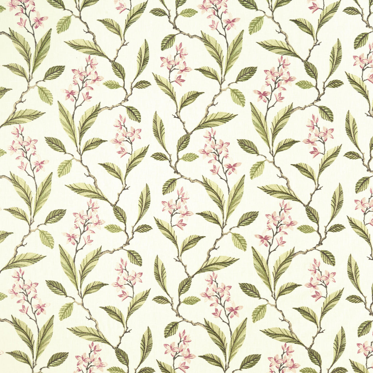 Clarke & Clarke MELROSE PINK/APPLE Drapery Fabric