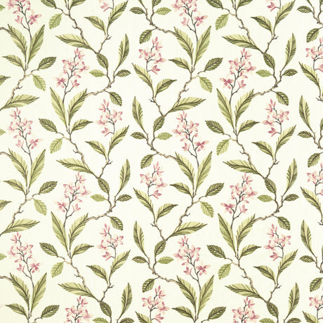 Clarke & Clarke MELROSE PINK/APPLE Drapery Fabric