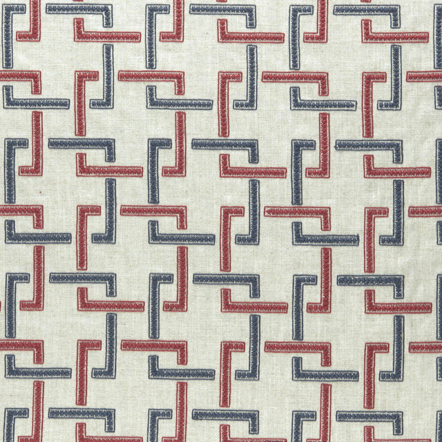 Clarke & Clarke SEKAI INDIGO/RED Drapery Fabric