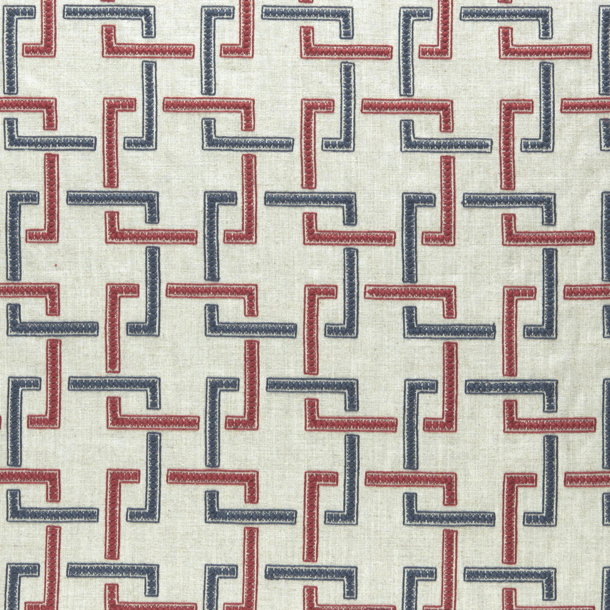 Clarke & Clarke SEKAI INDIGO/RED Drapery Fabric