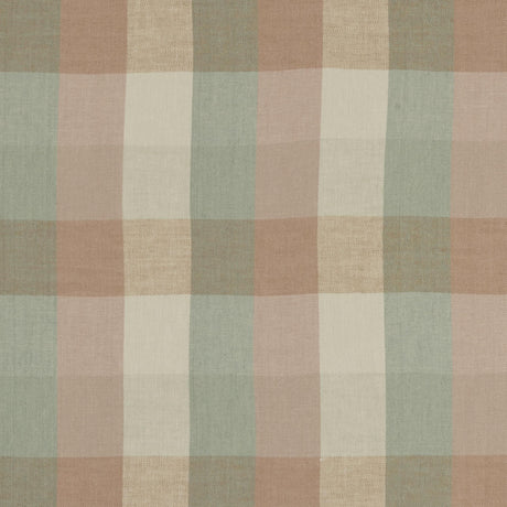 Clarke & Clarke AUSTIN CHECK MINERAL/BLUSH Fabric