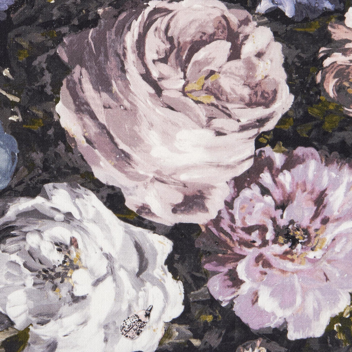 Clarke & Clarke FLORETTA BLUSH/CHARCOAL Fabric