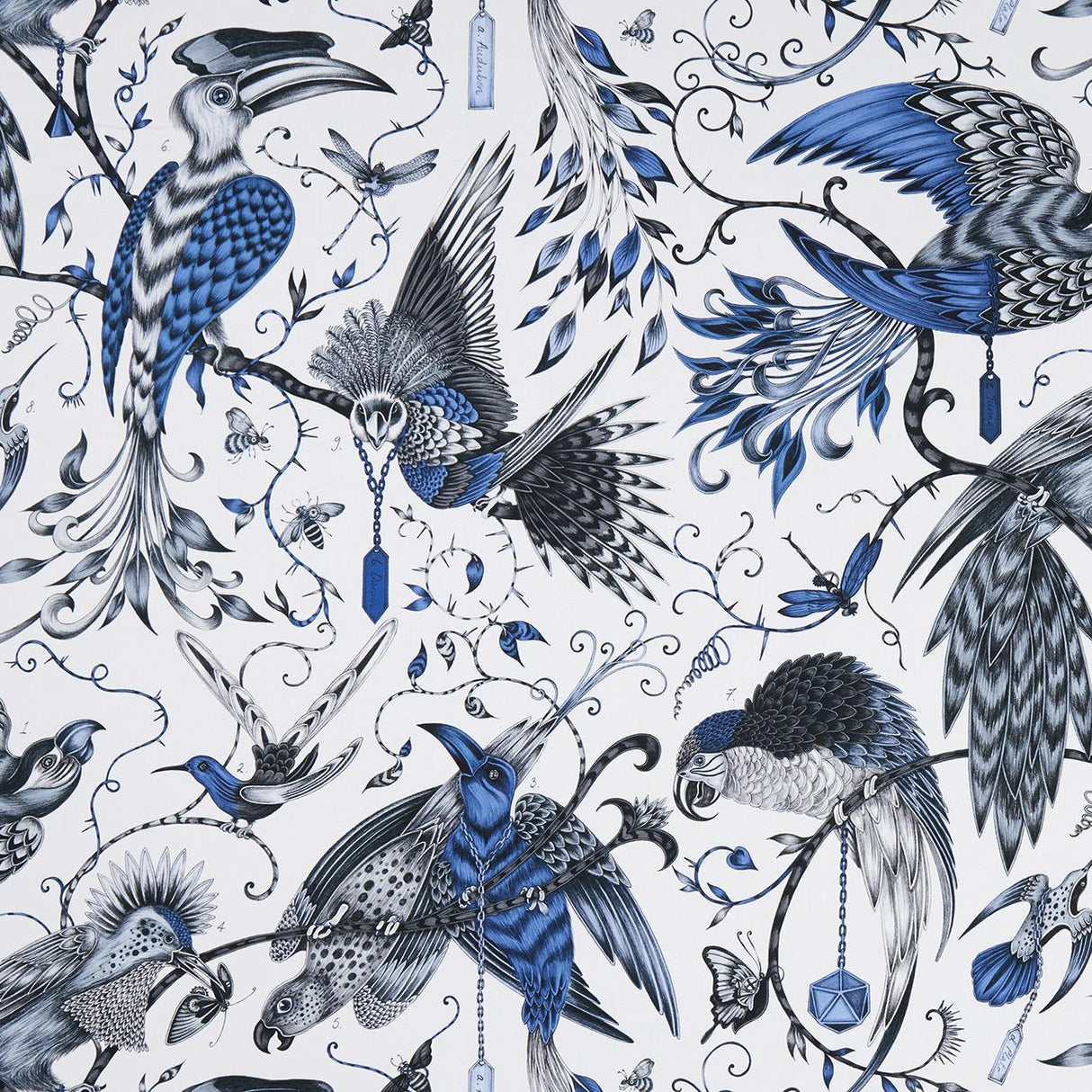 Clarke & Clarke AUDUBON BLUE Fabric