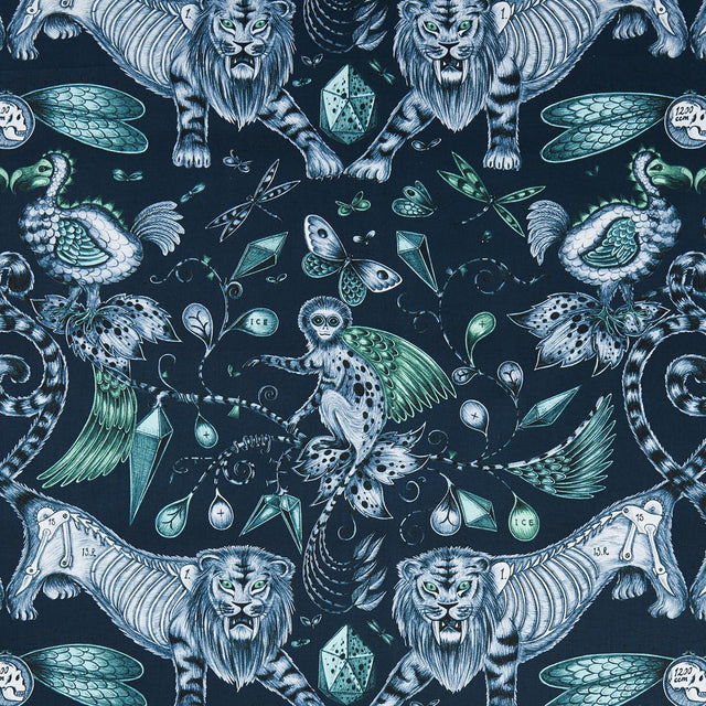 Clarke & Clarke EXTINCT NAVY Fabric