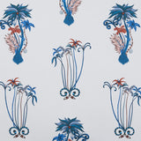 Clarke & Clarke JUNGLE PALMS BLUE Fabric