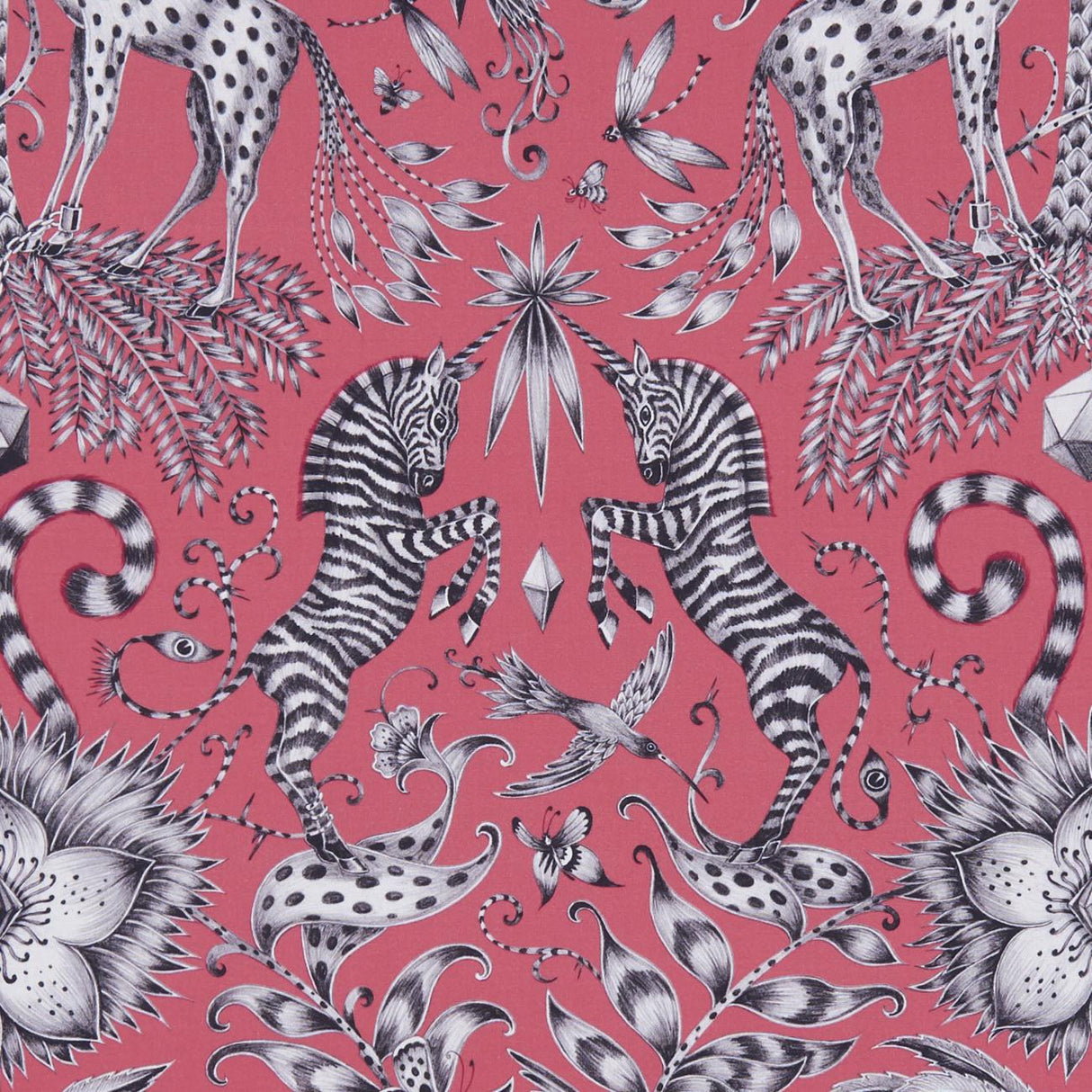 Clarke & Clarke KRUGER MAGENTA Fabric