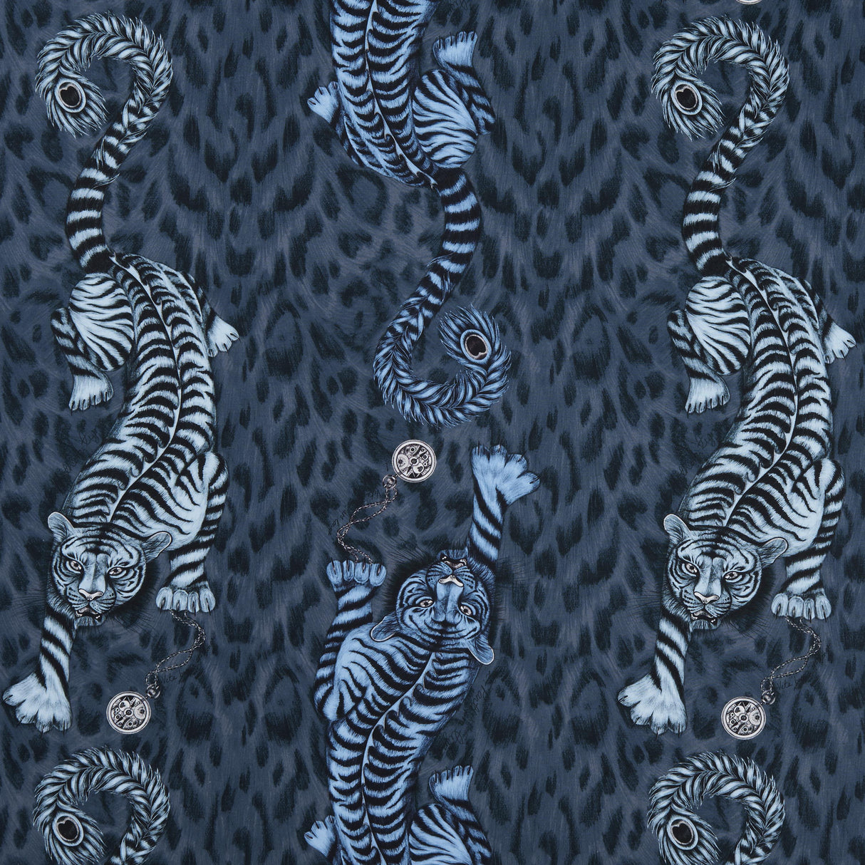 Clarke & Clarke TIGRIS NAVY Fabric