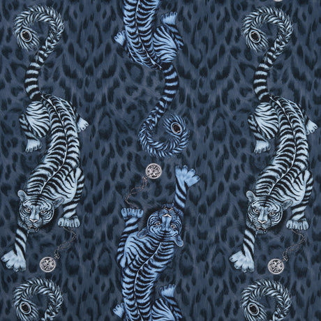 Clarke & Clarke TIGRIS NAVY Fabric