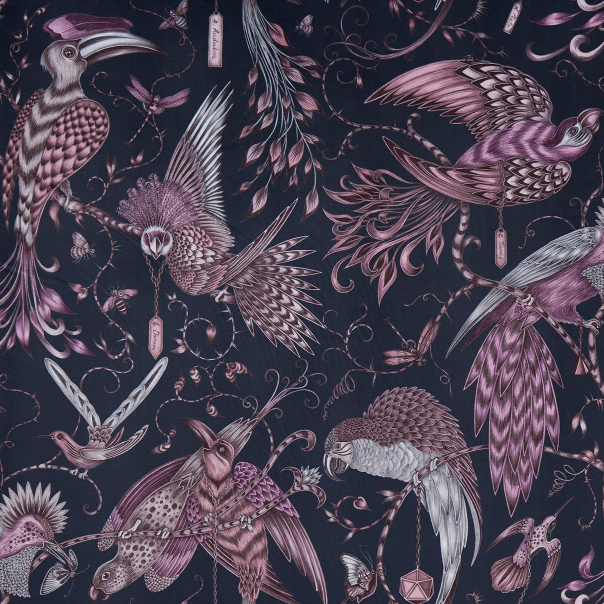 Clarke & Clarke AUDUBON VELVET PINK Fabric