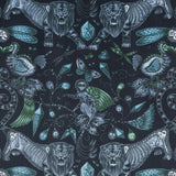 Clarke & Clarke EXTINCT VELVET NAVY Fabric