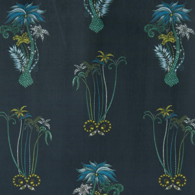 Clarke & Clarke JUNGLE VELVET NAVY Fabric