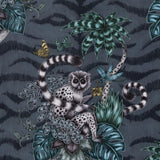 Clarke & Clarke LEMUR VELVET NAVY Fabric