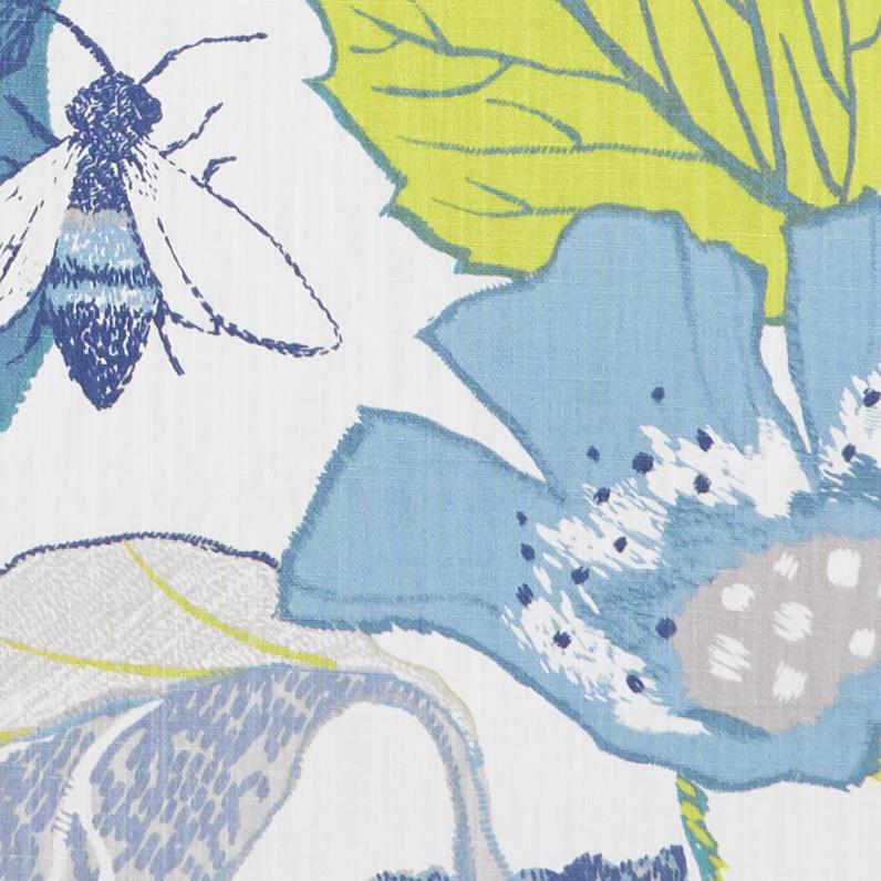 Clarke & Clarke LOTUS APPLE/DENIM Fabric