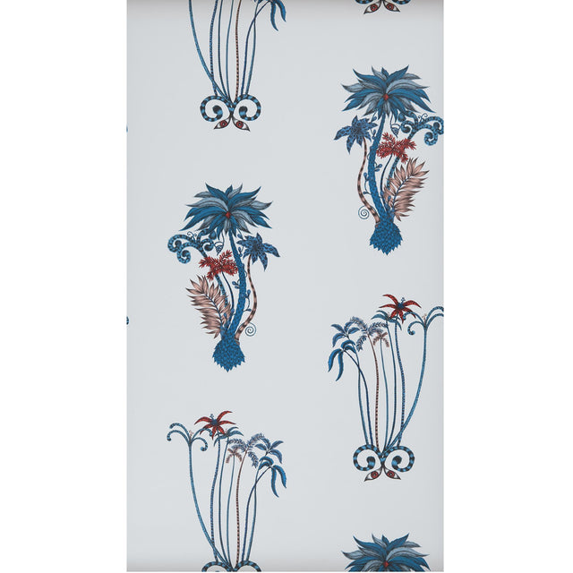 Clarke & Clarke JUNGLE PALMS BLUE Wallpaper