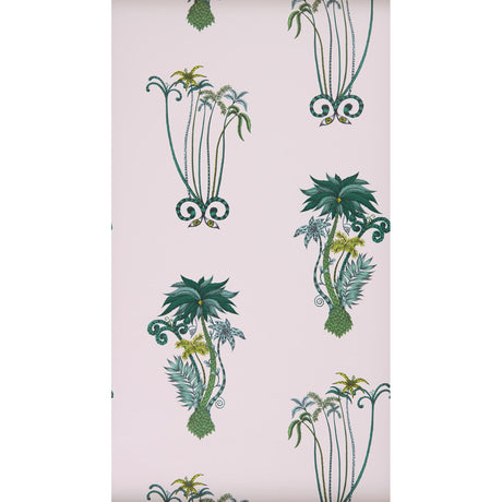 Clarke & Clarke JUNGLE PALMS PINK Wallpaper
