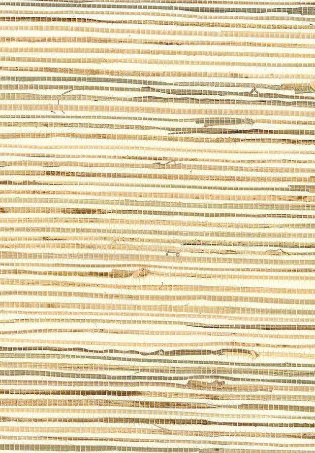 Seabrook Rushcloth Brown, Off White Wallpaper