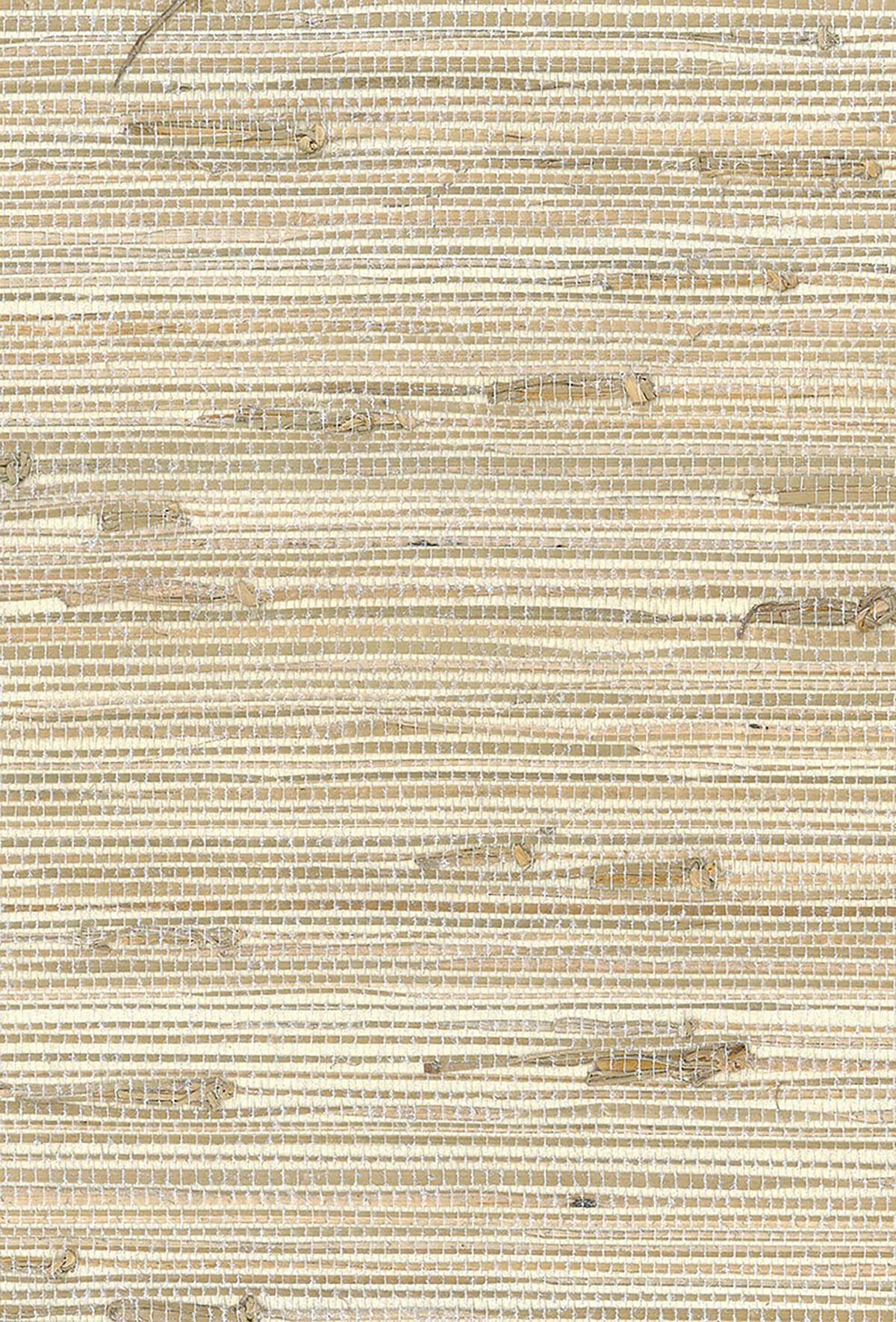 Seabrook Triangle Grass Metallic Silver, Off White Wallpaper