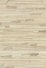 Seabrook Triangle Grass Metallic Silver, Off White Wallpaper