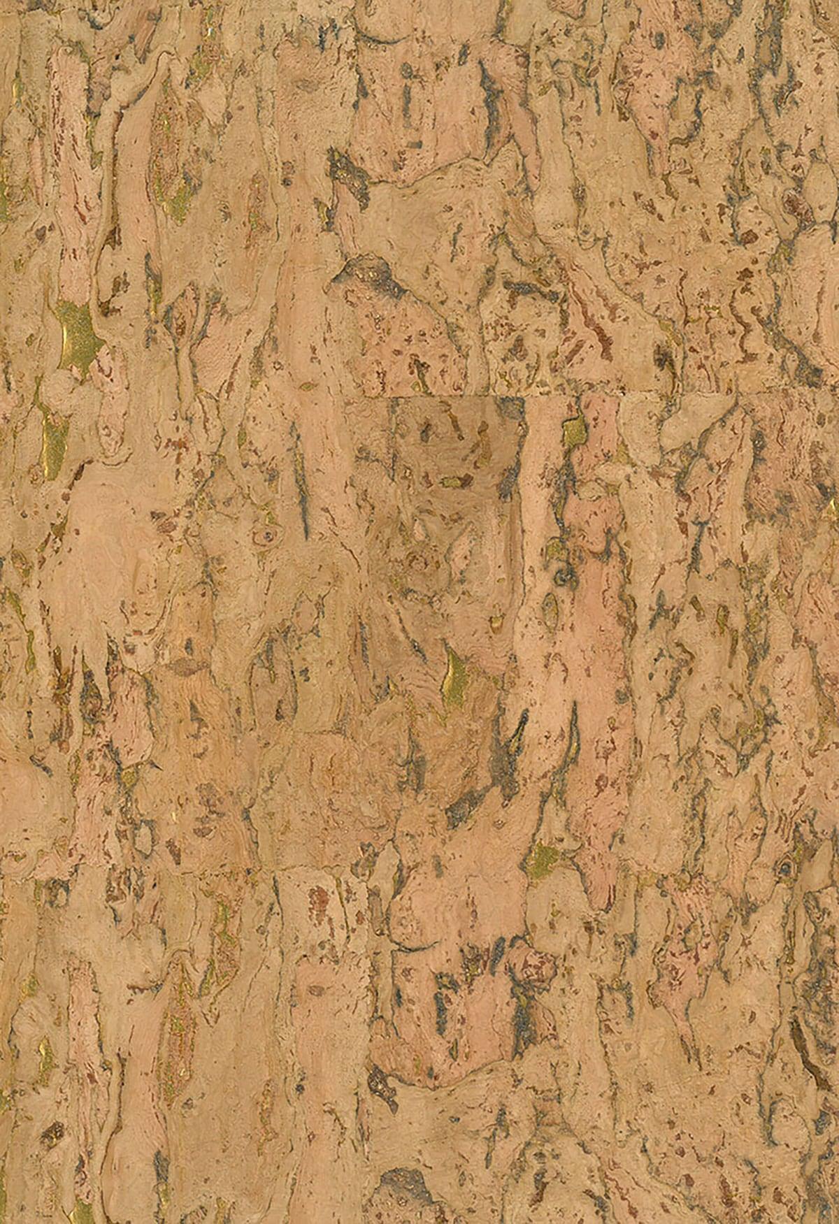 Seabrook Cork Brown, Metallic Gold Wallpaper