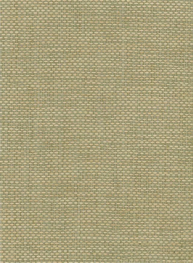 Seabrook Paperweave Green, Tan Wallpaper