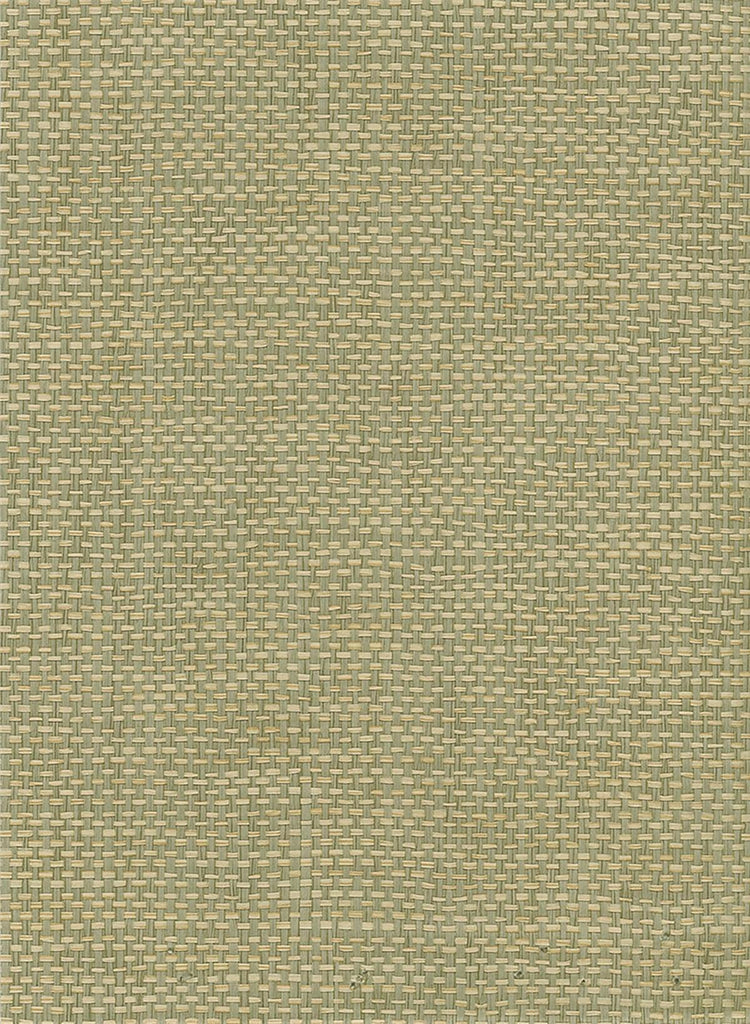 Seabrook Paperweave Green, Tan Wallpaper