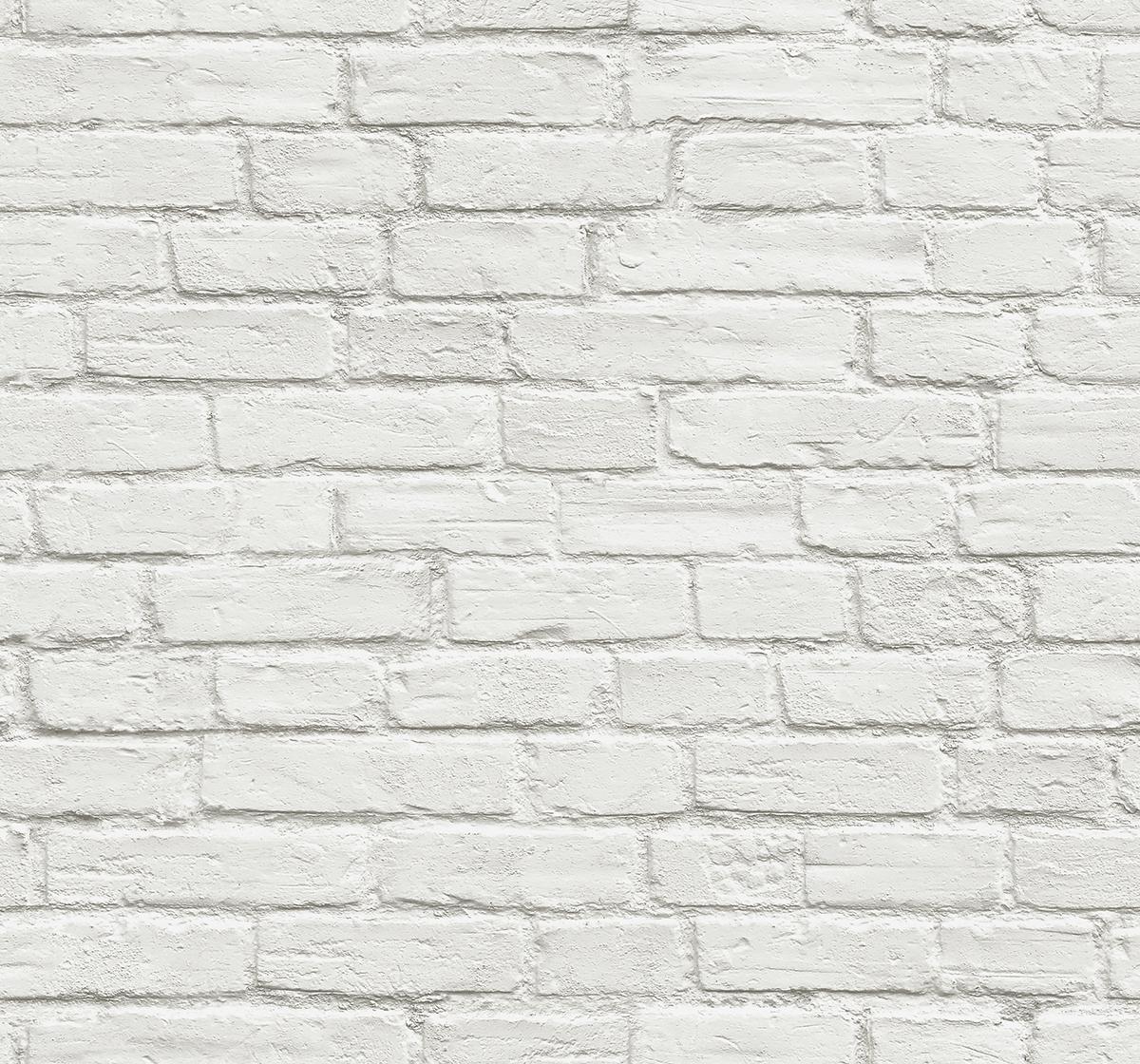 Seabrook Vintage White Brick Off-White Wallpaper