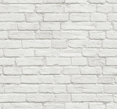 Seabrook Vintage White Brick Off-White Wallpaper