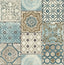 Seabrook Morocaan Tile Blue & Copper Wallpaper
