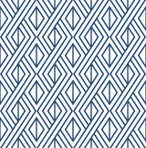 Seabrook Navy Diamond Geometric Navy & White Wallpaper