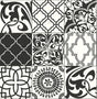 Seabrook Black and White Graphic Tile Black & White Wallpaper
