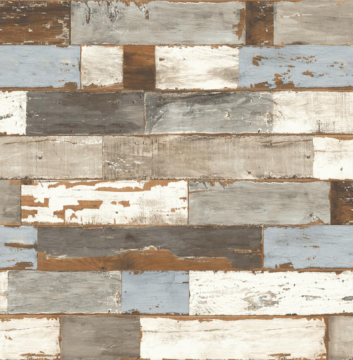 Seabrook Colorful Shiplap Blue & Neutral Wallpaper